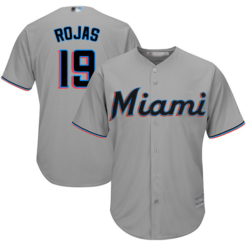 Marlins #19 Miguel Rojas Grey Cool Base Stitched Youth MLB Jersey